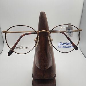 NWOT Charmant Lite Titanium Tortoiseshell & Gold Prescription Glasses Frames